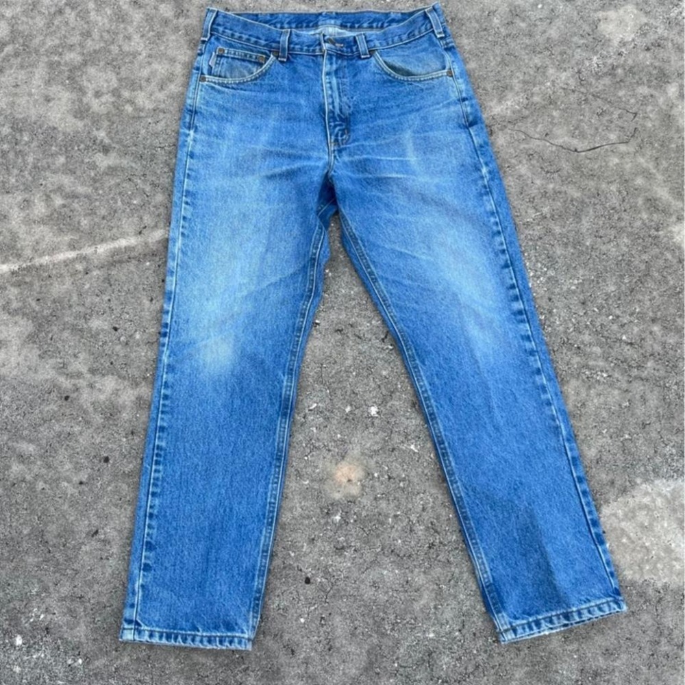 34/30 Carhartt denim jeans straight leg mens